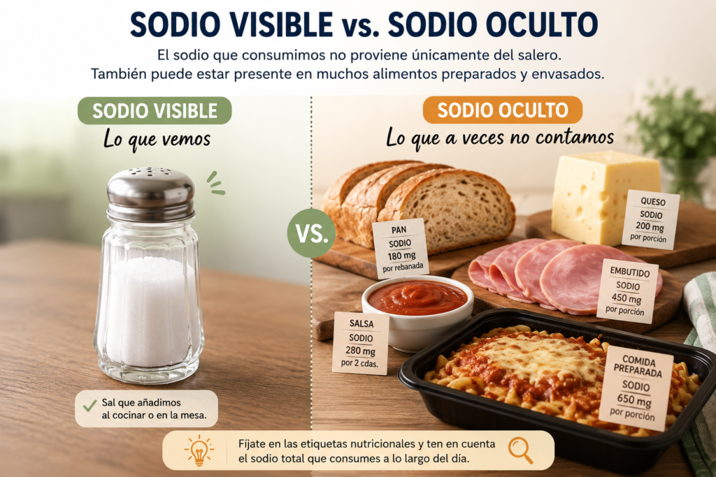 Los mitos de la sal: ¿realmente debemos temerle? sodio visible sodio oculto alimentos